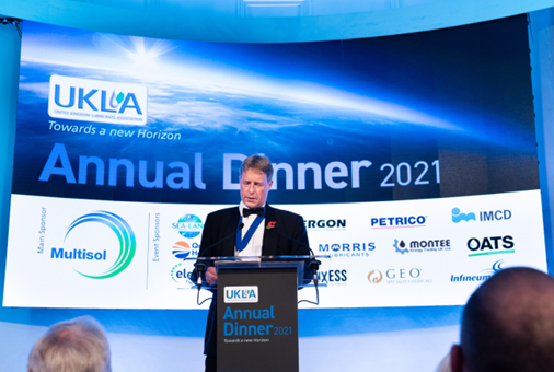 Andrew Goddard speaking at the annual UKLA dinner