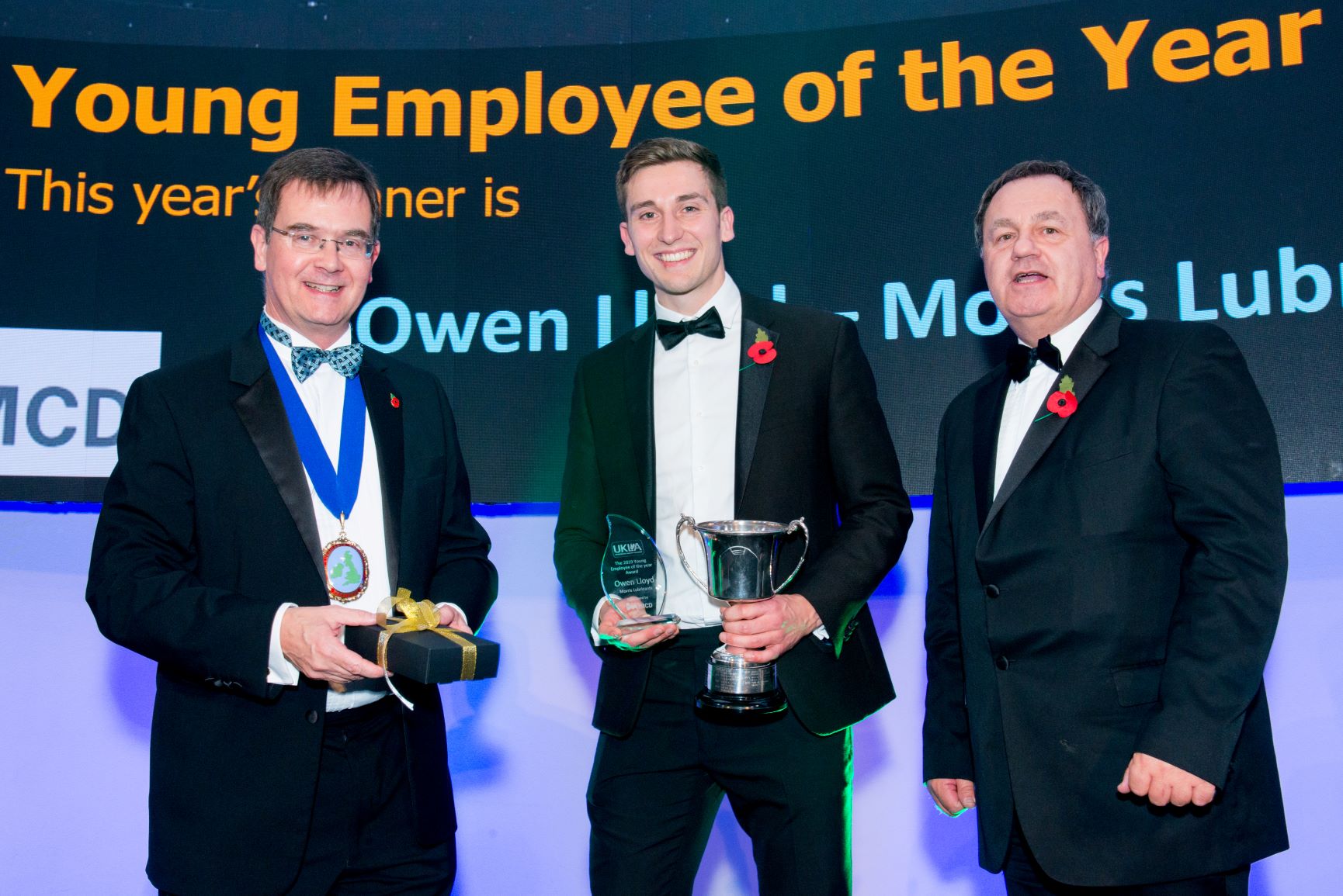 (V2)UKLA President David Hopkinson, Owen Lloyd UKLA young employee of the year, David Wright UKLA Director General.jpg