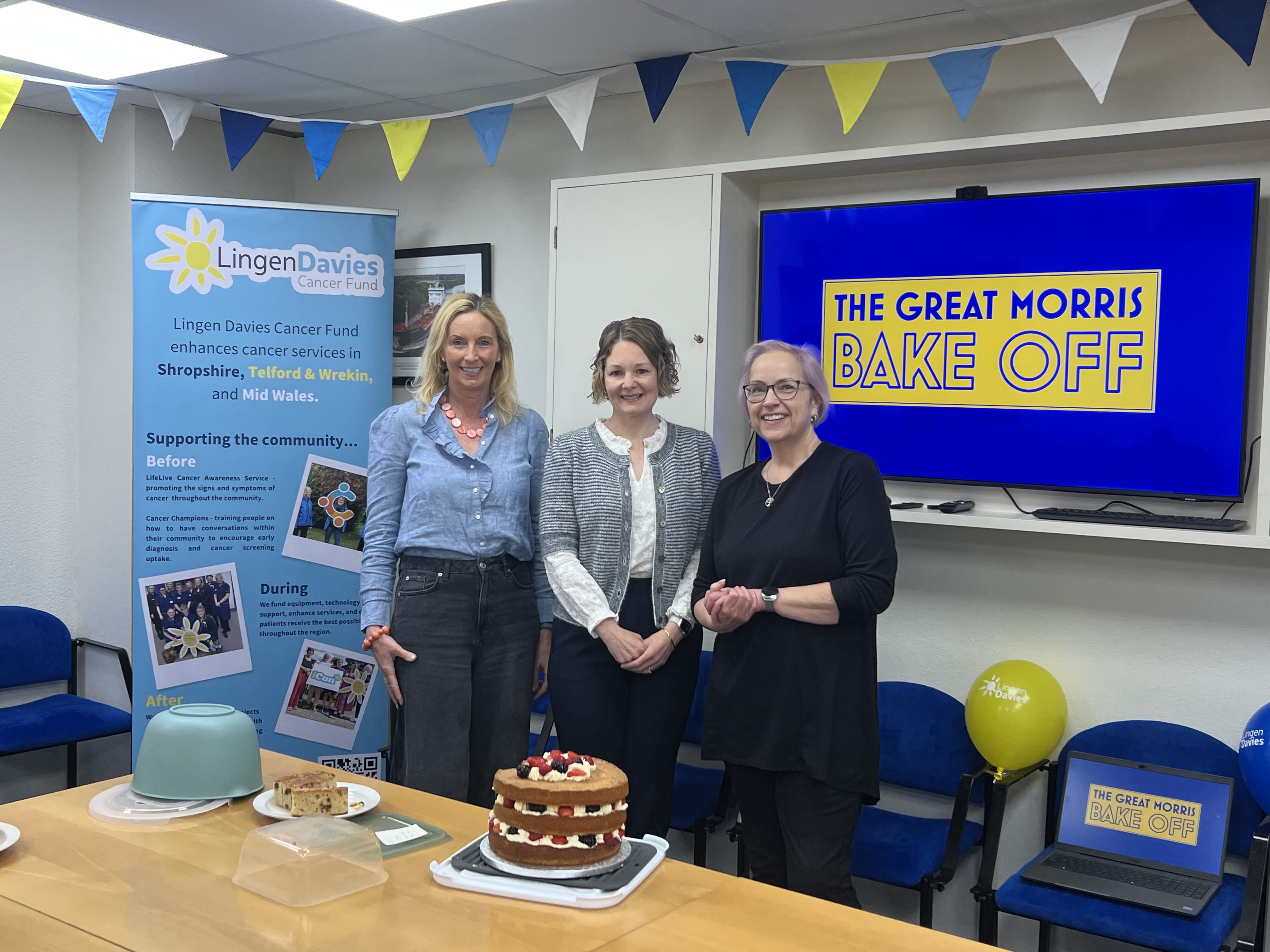 Morris Lubricants bake off winner, Caroline Walton and the judges